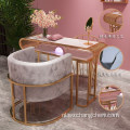 Beste prijs moderne stijl schoonheidssalon meubels fluwelen marmeren salon nagel manicure tafel